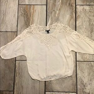 Cream Coloured Forever 21 Blouse Size Medium